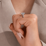 Six prong round diamond engagement ring