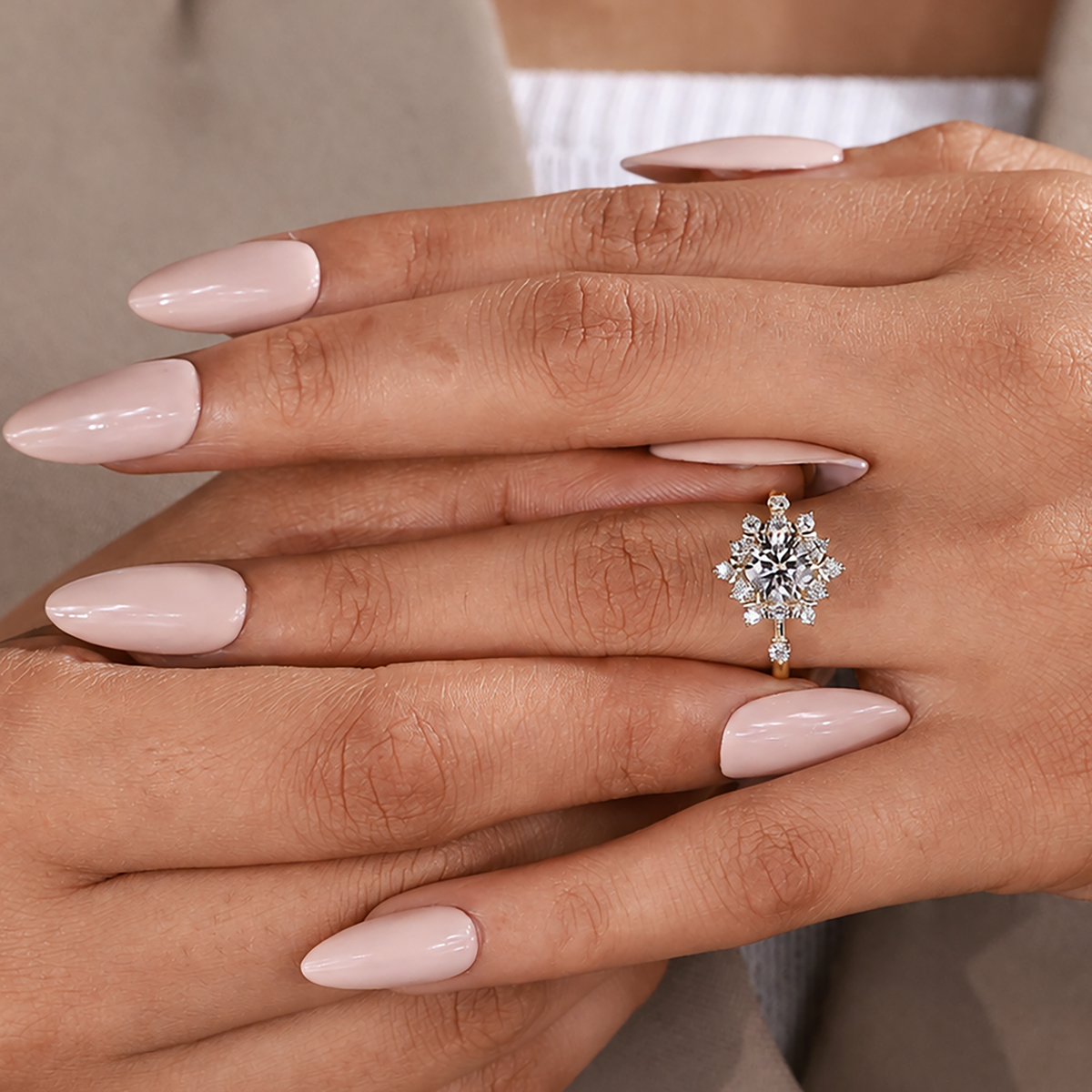 3.00 Carat Radiant Cut Lab Grown Diamond Engagement Ring with Side Stones and Pave Band