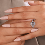 Yellow gold emerald cut lab grown diamond engagement ring