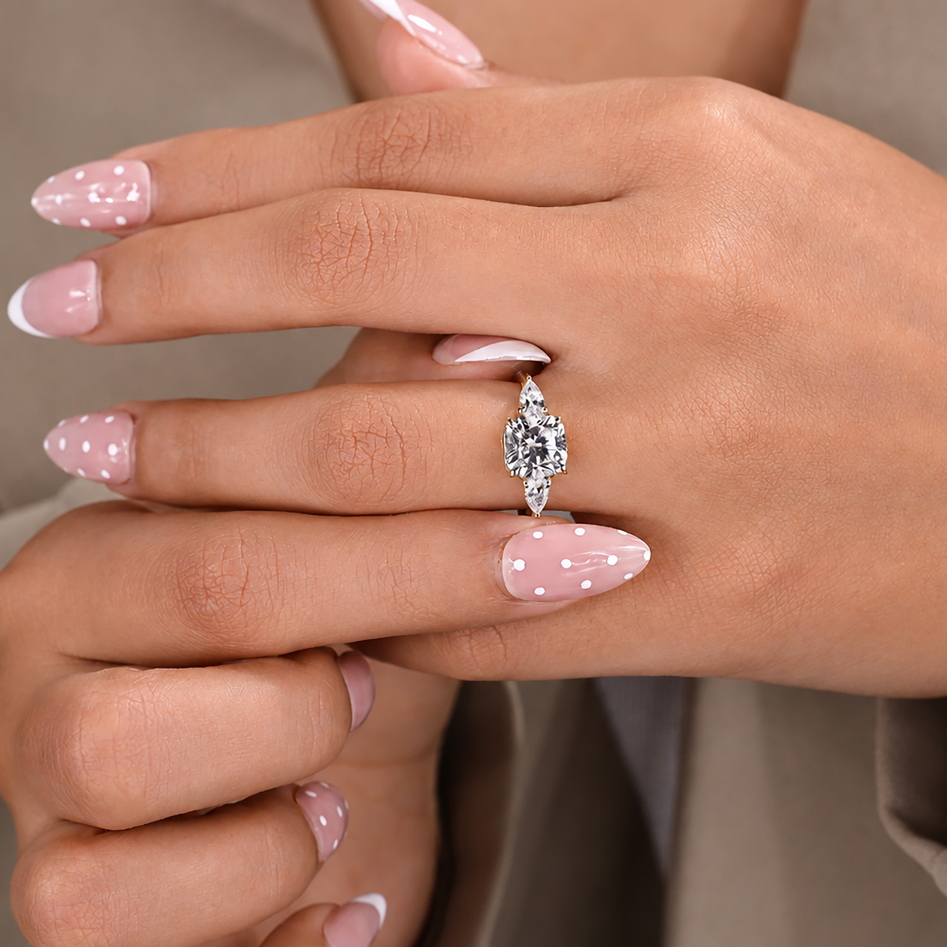 White Gold Three Stone Ring