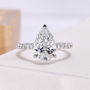 Pear Cut Diamond Ring With Three prong setting