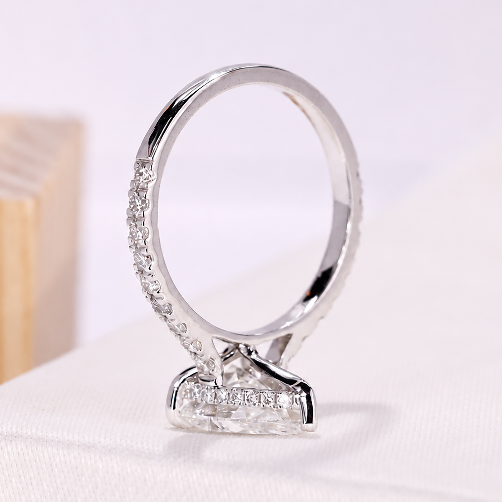 Pear Cut Diamond With Hidden Halo Ring