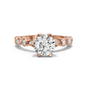Image for Round Scallopes Six Prongs Ring with Alternating Marquise band
