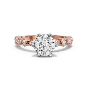 Image for Round Scallopes Six Prongs Ring with Alternating Marquise band