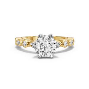 Image for Round Scallopes Six Prongs Ring with Alternating Marquise band