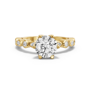 Image for Round Scallopes Six Prongs Ring with Alternating Marquise band