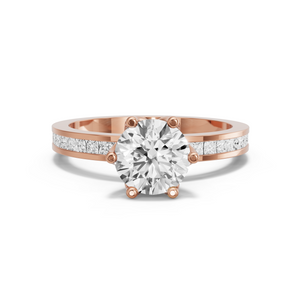 Image for Round Scallopes Six Prongs Ring with Channel band