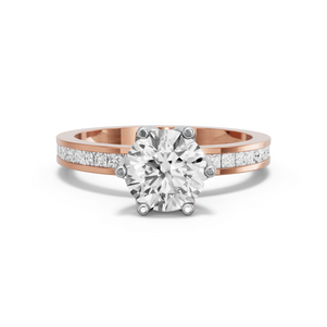 Image for Round Scallopes Six Prongs Ring with Channel band