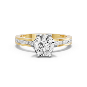 Image for Round Scallopes Six Prongs Ring with Channel band