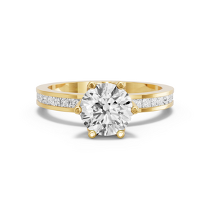 Image for Round Scallopes Six Prongs Ring with Channel band