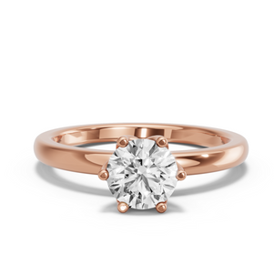 Image for Round Scallopes Six Prongs Ring with Solitaire band