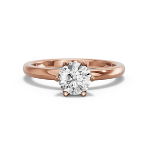 Image for Round Scallopes Six Prongs Ring with Solitaire band