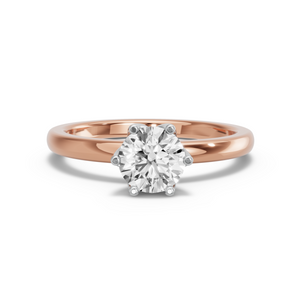 Image for Round Scallopes Six Prongs Ring with Solitaire band