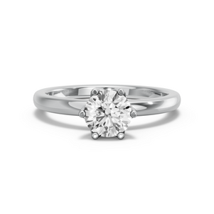 Image for Round Scallopes Six Prongs Ring with Solitaire band