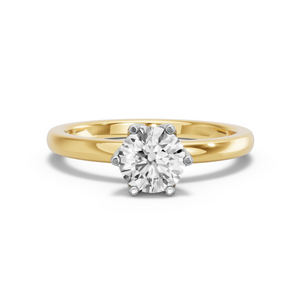 Image for Round Scallopes Six Prongs Ring with Solitaire band