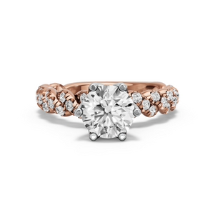 Image for Round Scallopes Six Prongs Ring with Twist Pave band