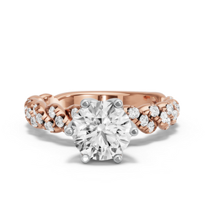 Image for Round Scallopes Six Prongs Ring with Twist Pave band