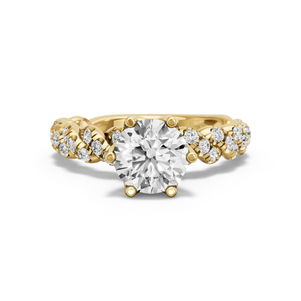 Image for Round Scallopes Six Prongs Ring with Twist Pave band