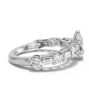 Image for Marquise Six Prong diamond Ring with Alternating Baguette band