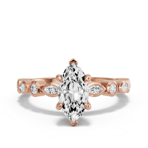 Image for Marquise Six Prong diamond Ring with Alternating Marquise band