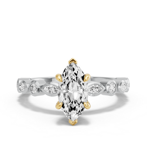 Image for Marquise Six Prong diamond Ring with Alternating Marquise band