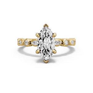 Image for Marquise Six Prong diamond Ring with Alternating Marquise band in 14K Yellow Gold