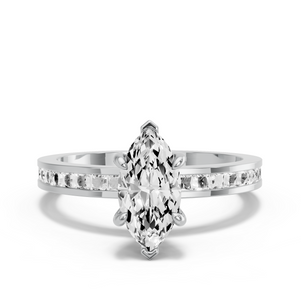 Image for Marquise Six Prong diamond Ring with Channel band