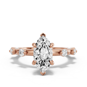 Image for Marquise Six Prong diamond Ring with Floating Station band