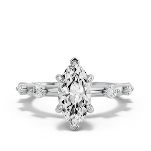Image for Marquise Six Prong diamond Ring with Floating Station band