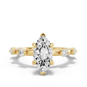Image for Marquise Six Prong diamond Ring with Floating Station band