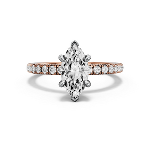 Image for Marquise Six Prong diamond Ring with French Pave band