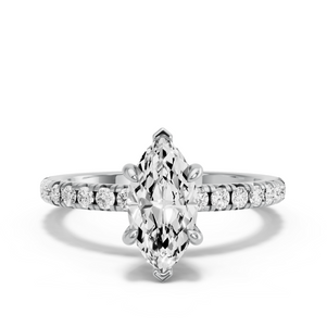 Image for Marquise Six Prong diamond Ring with French Pave band