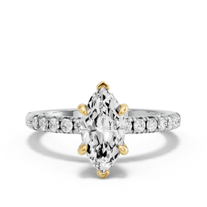 Image for Marquise Six Prong diamond Ring with French Pave band