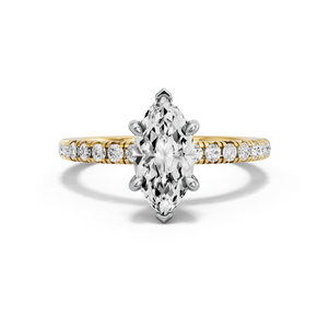 Image for Marquise Six Prong diamond Ring with French Pave band