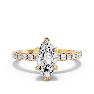 Image for Marquise Six Prong diamond Ring with French Pave band