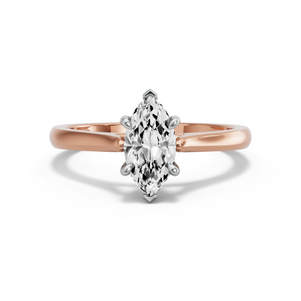 Image for Marquise Six Prong diamond Ring with Knife Edge Cathedral band