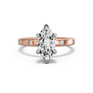 Image for Marquise Six Prong diamond Ring with Sleek Accent band