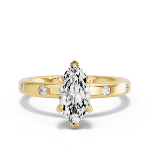Image for Marquise Six Prong diamond Ring with Sleek Accent band