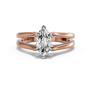 Image for Marquise Six Prong diamond Ring with Split Ring Solitaire band