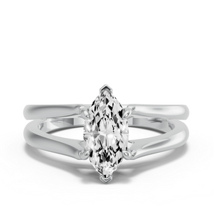 Image for Marquise Six Prong diamond Ring with Split Ring Solitaire band