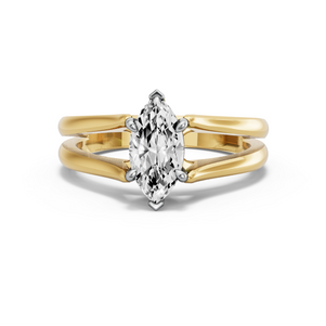 Image for Marquise Six Prong diamond Ring with Split Ring Solitaire band