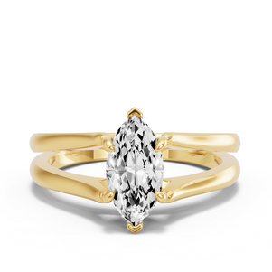 Image for Marquise Six Prong diamond Ring with Split Ring Solitaire band