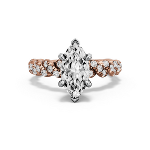 Image for Marquise Six Prong diamond Ring with Twist Pave band