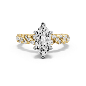 Image for Marquise Six Prong diamond Ring with Twist Pave band