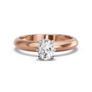 Image for Oval Six Prong diamond Ring with Knife Edge Solitaire band