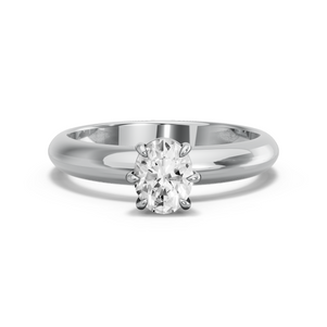 Image for Oval Six Prong diamond Ring with Knife Edge Solitaire band