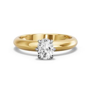 Image for Oval Six Prong diamond Ring with Knife Edge Solitaire band