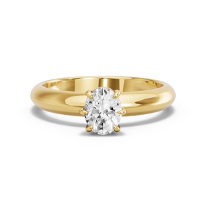 Image for Oval Six Prong diamond Ring with Knife Edge Solitaire band