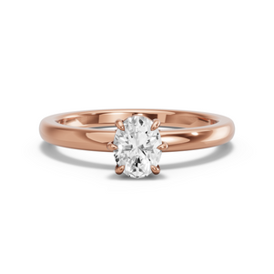 Image for Oval Six Prong diamond Ring with Solitaire band
