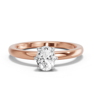 Image for Oval Six Prong diamond Ring with Solitaire band